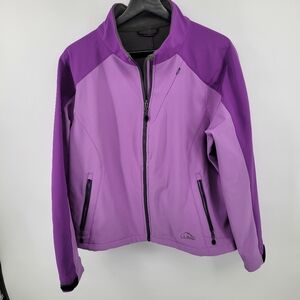 L.L. Bean Women Pathfinder Softshell Jacket Size XL Purple waterproof windproof